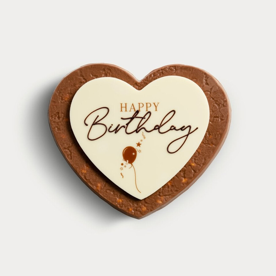 grußkarte „alles gute zum geburtstag – ein dekadenter genuss aus schweizer milchschokolade mit gerösteten haselnüssen