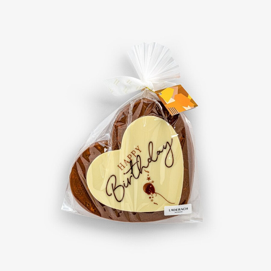 grußkarte „alles gute zum geburtstag – ein dekadenter genuss aus schweizer milchschokolade mit gerösteten haselnüssen